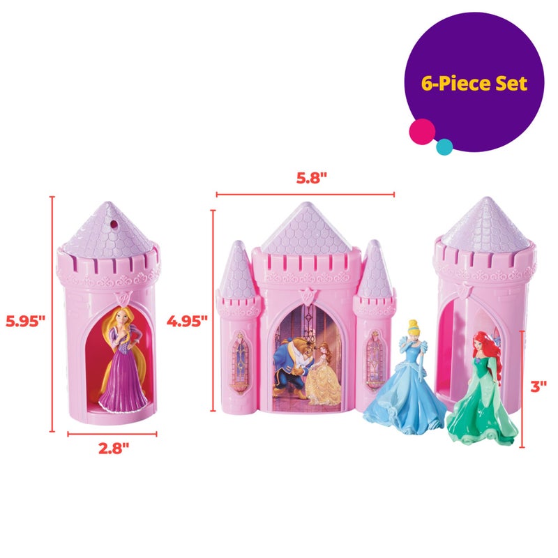 DecoPac DecoSetÂ® Disney Princess Happily Ever After Birthday Cake Topper, 6-Piece Cake Decorations, Includes Castle with Moveable Turrets, Cinderella, Ariel and Rapunzel Figurines - Image 4